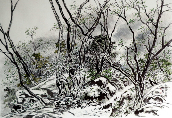 진관사 140×98cm 한지에 수묵담채 2026