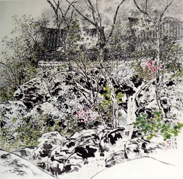 천은의 봄 144×138.5cm 한지에 수묵담채 2026