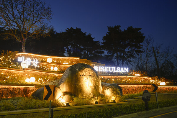 달성군 비슬산 진입로 '용의 알' 품은 빛의 거리.(사진달성군)