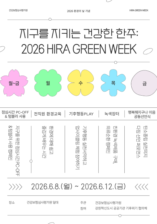 2026 HIRA GREEN WEEK 홍보포스터