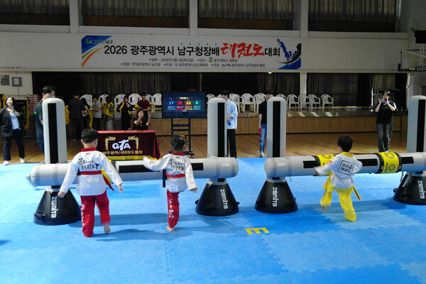 2026 남구 청장배 태권도대회 스피드 발차기 경기 장면 (사진_광주협회 홍보부위원장 최두선)
