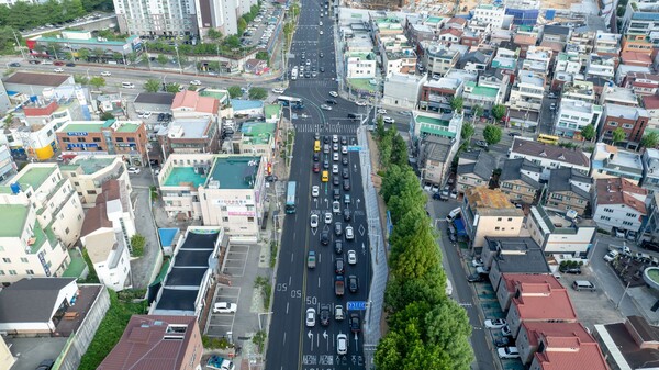 외동사거리 혼잡교차로 개선사업 완료 (사진_김해시)